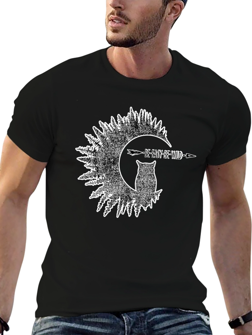 Be Easy Be Wild Owl Graphic T-Shirt