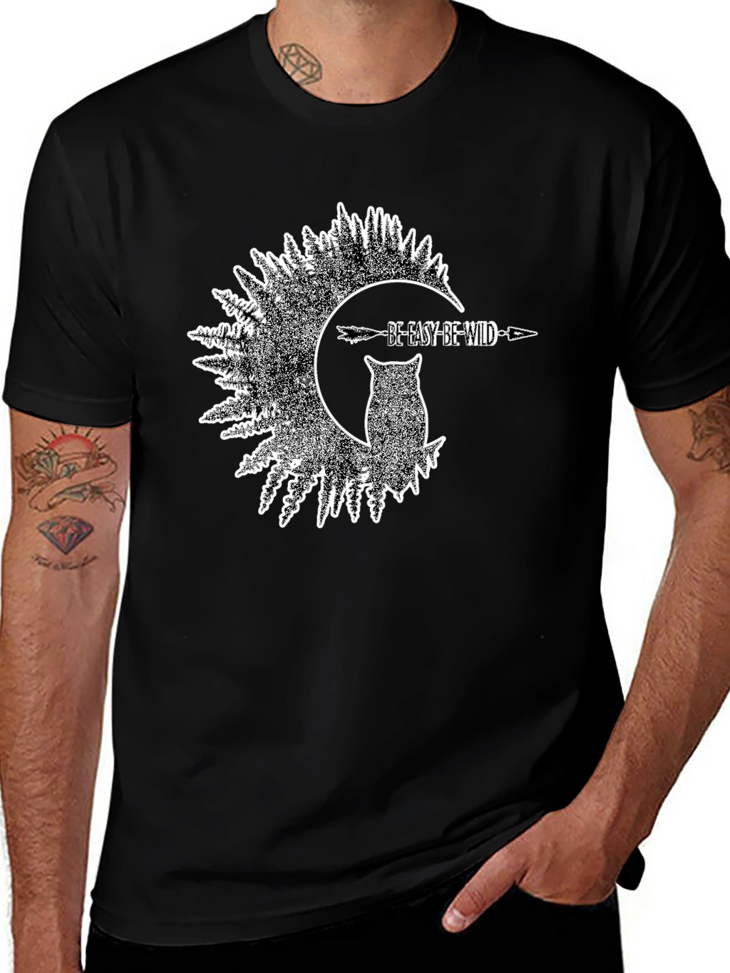 Be Easy Be Wild Owl Graphic T-Shirt