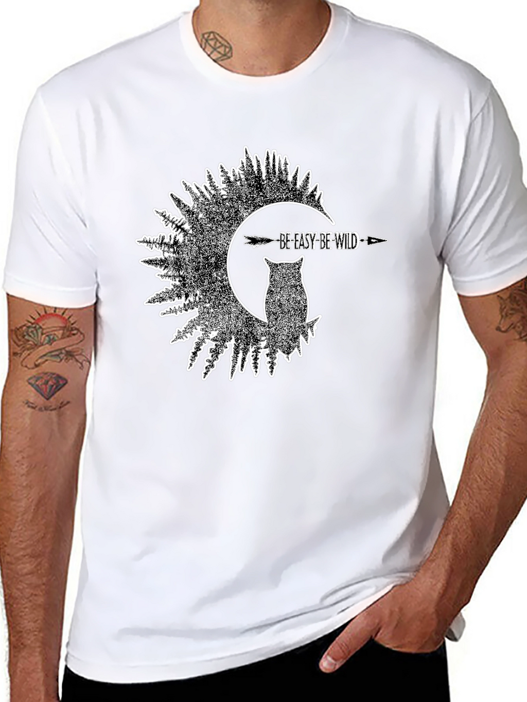 Be Easy Be Wild Owl Graphic T-Shirt