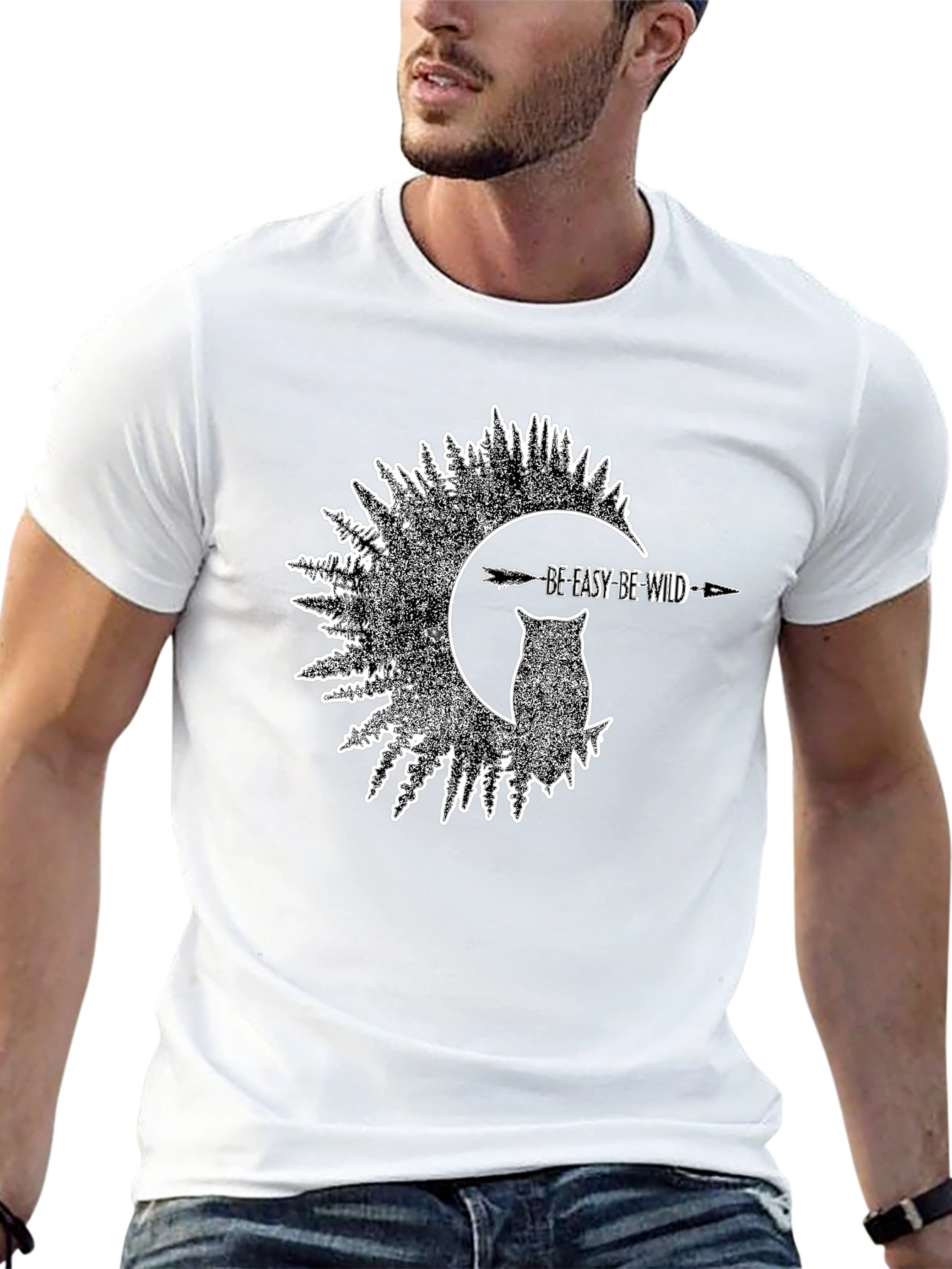 Be Easy Be Wild Owl Graphic T-Shirt