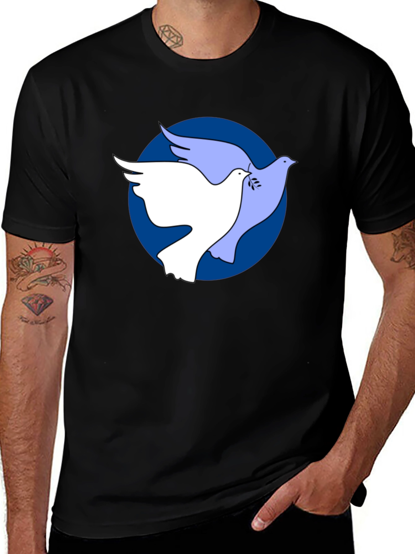 Dove Peace Graphic Black T-Shirt