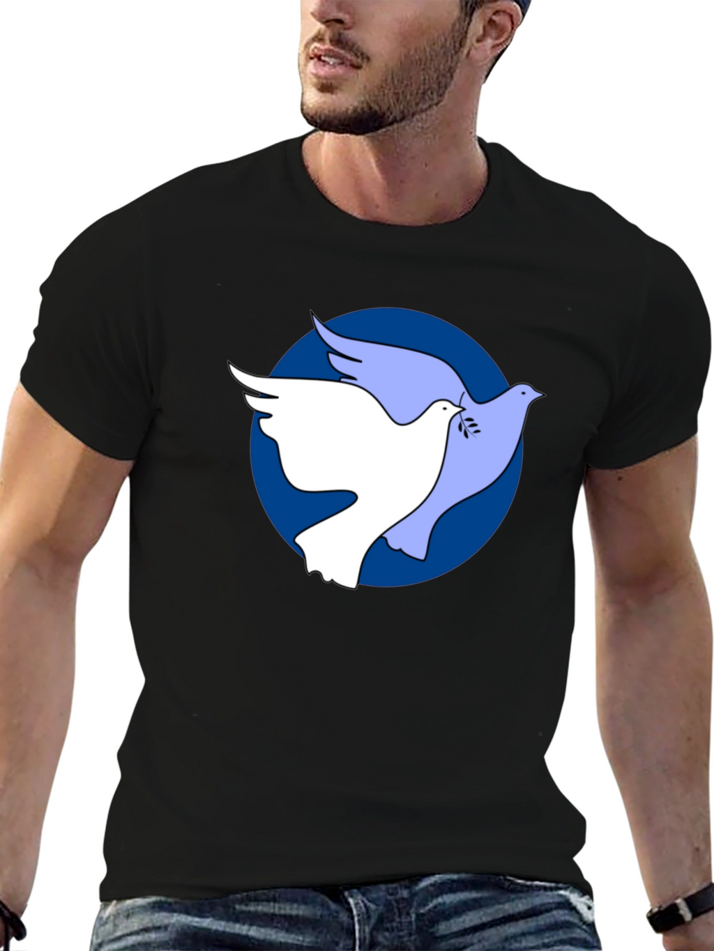 Dove Peace Graphic Black T-Shirt