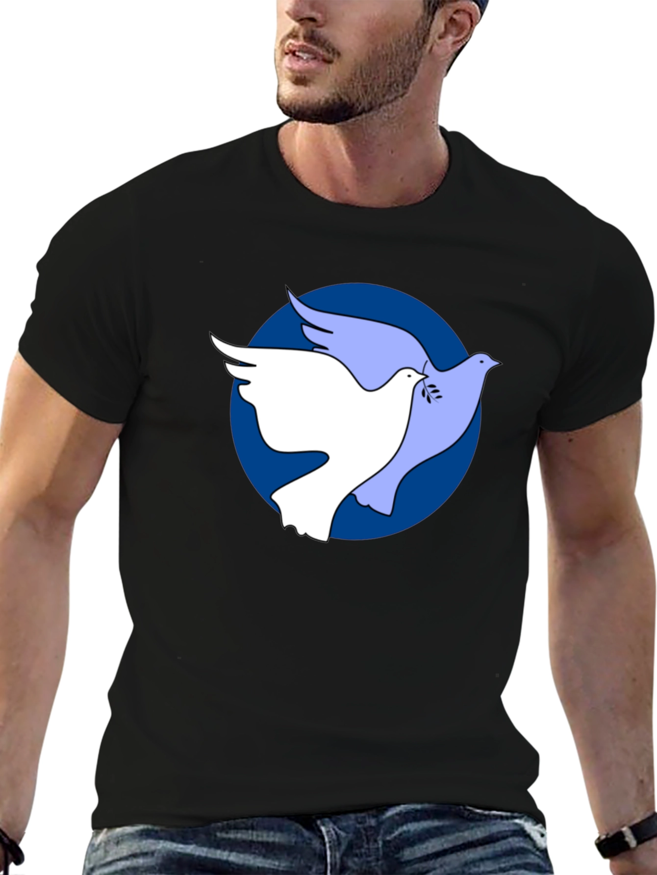 Dove Peace Graphic Black T-Shirt