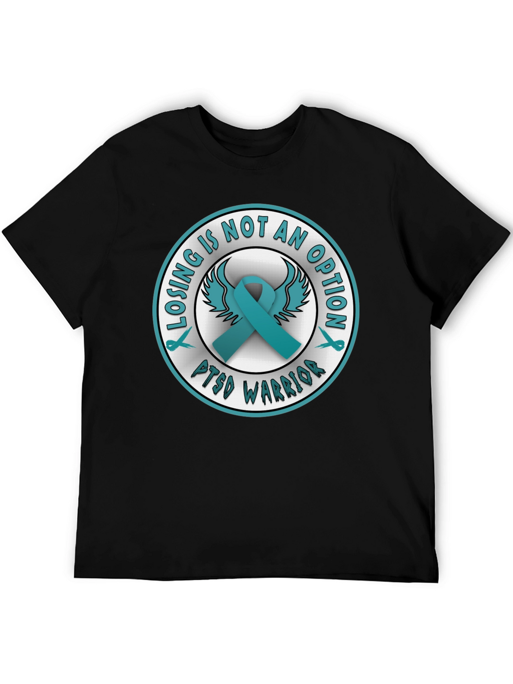 PTSD Warrior Ribbon Graphic T-Shirt