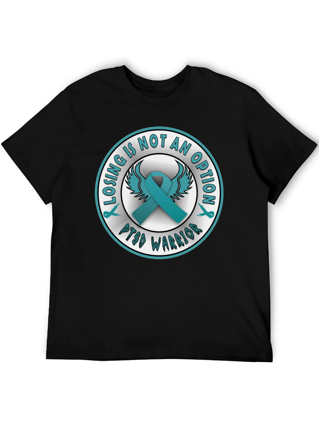 PTSD Warrior Ribbon Graphic T-Shirt