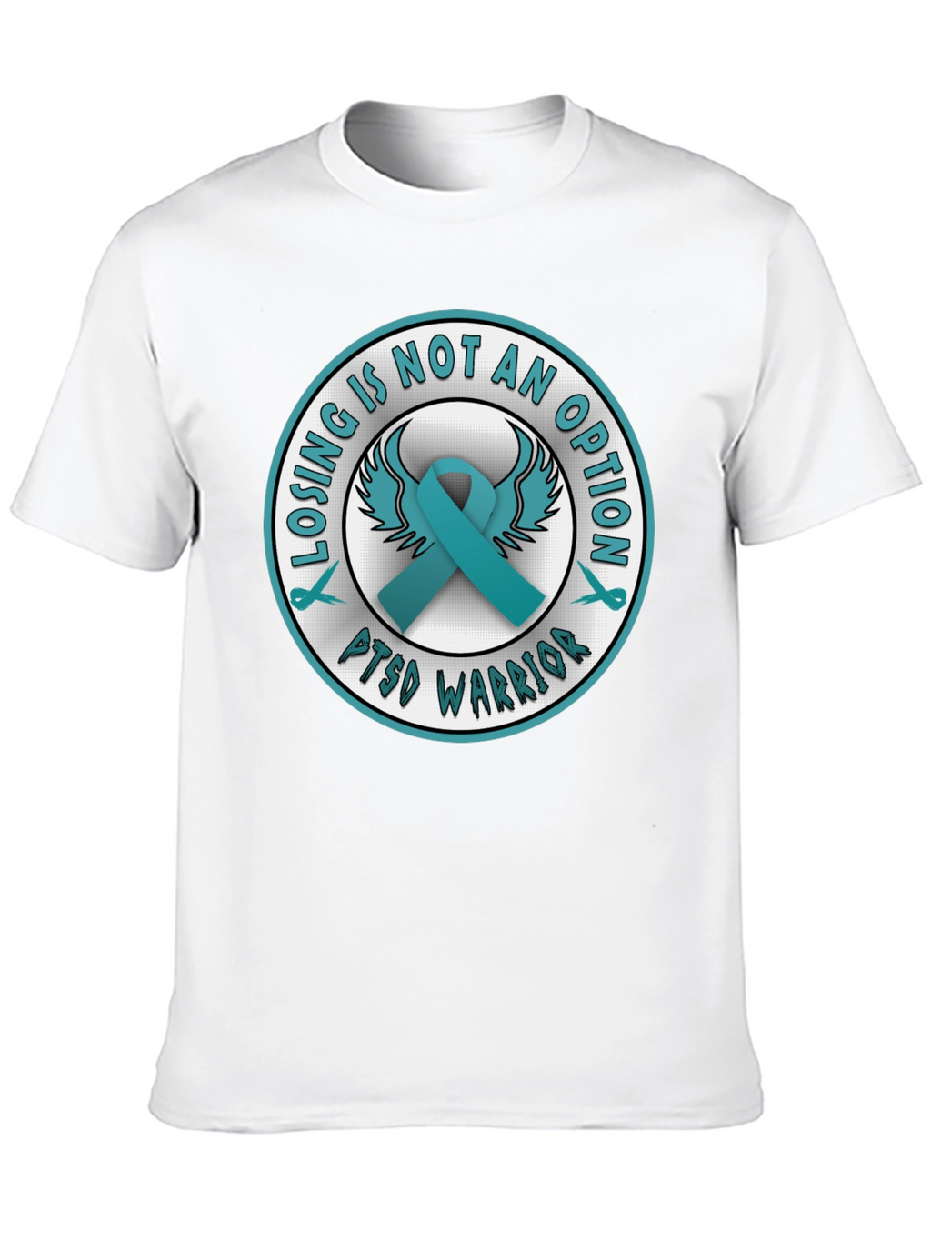 PTSD Warrior Ribbon Graphic T-Shirt