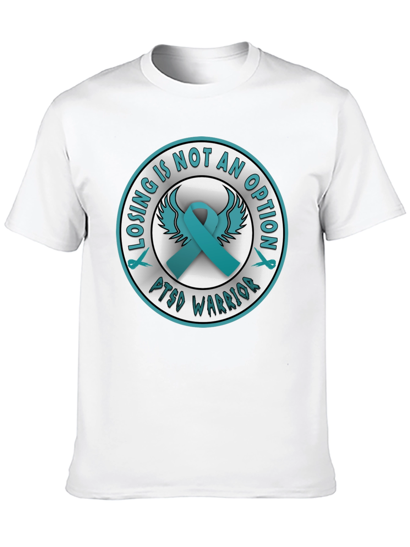 PTSD Warrior Ribbon Graphic T-Shirt