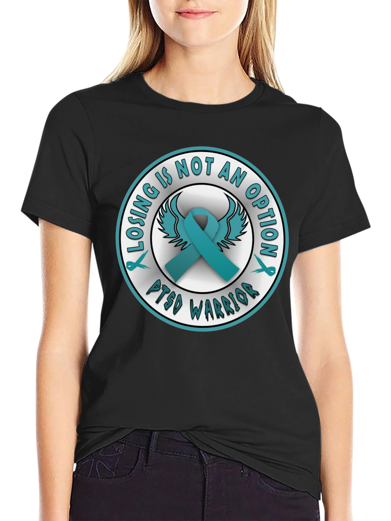 PTSD Warrior Ribbon Graphic T-Shirt