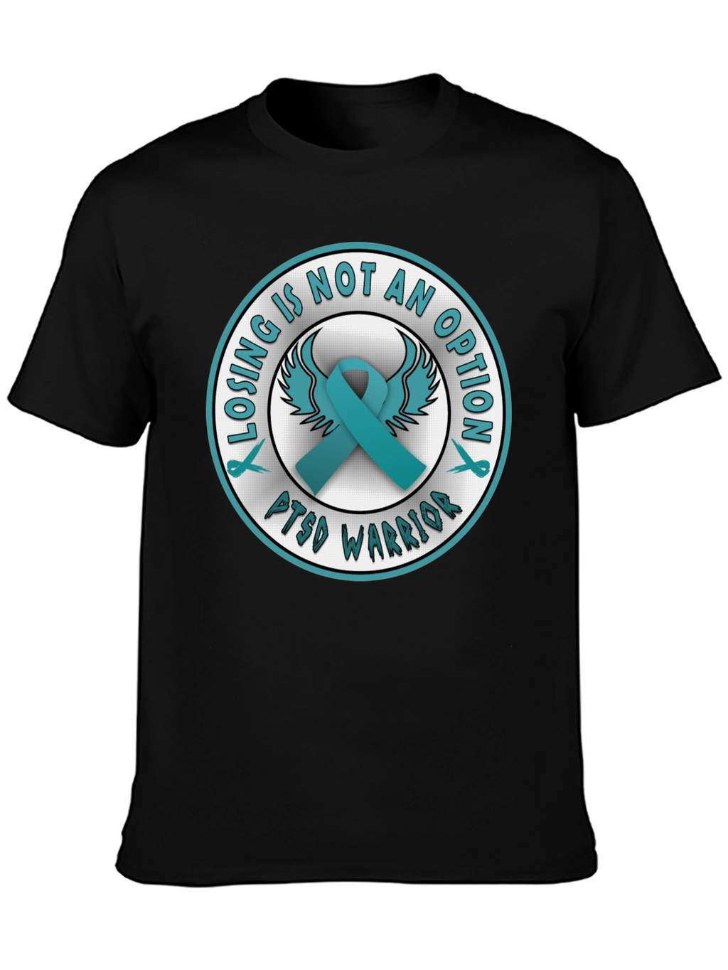 PTSD Warrior Ribbon Graphic T-Shirt