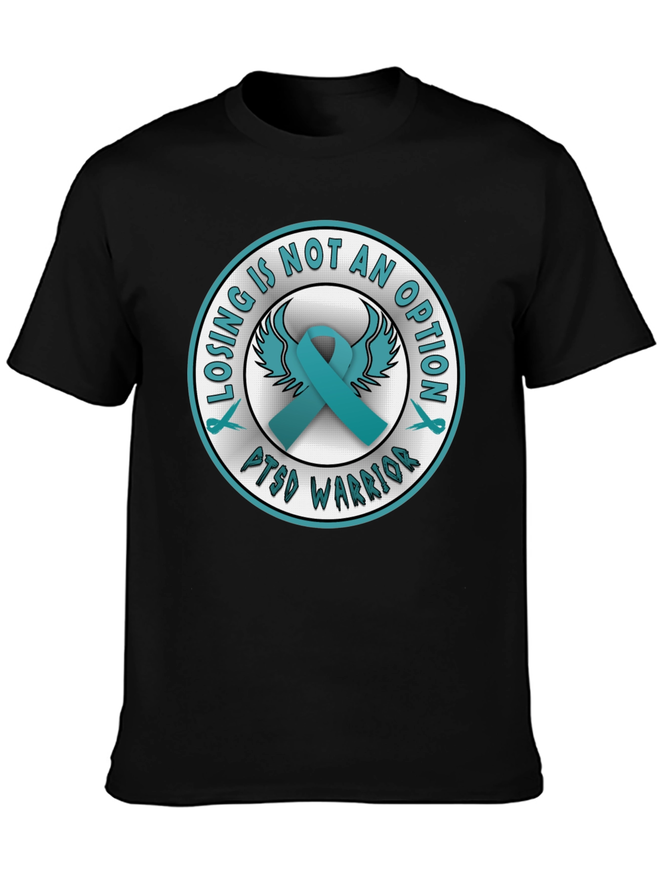 PTSD Warrior Ribbon Graphic T-Shirt
