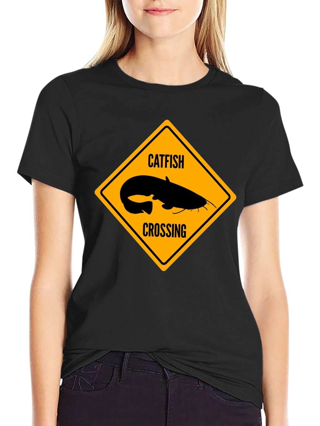 Catfish Crossing Graphic T-Shirt - Black