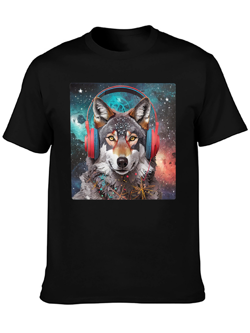 Wolf Headphones Galaxy T-Shirt