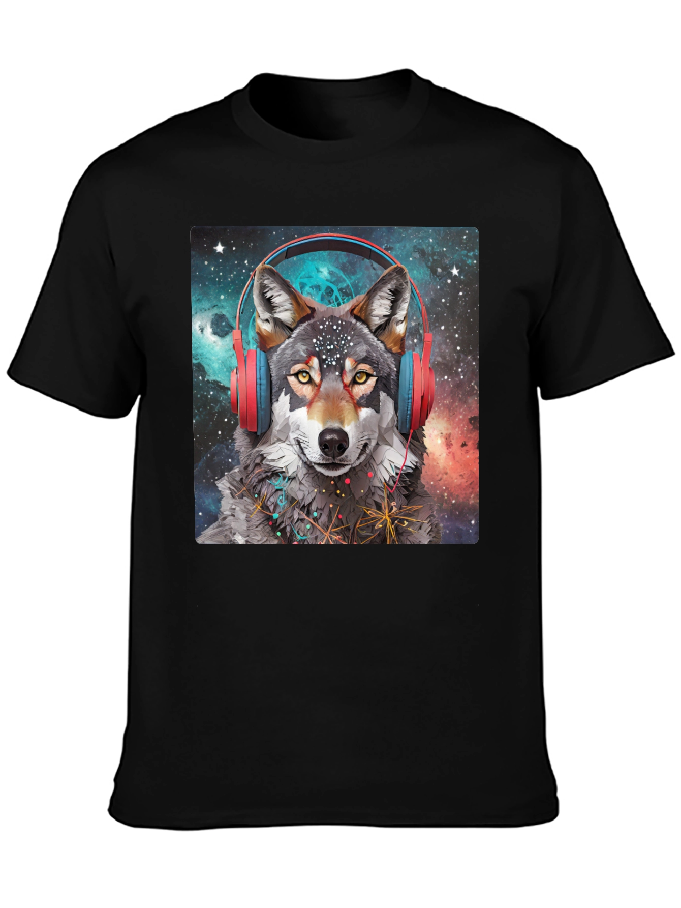 Wolf Headphones Galaxy T-Shirt