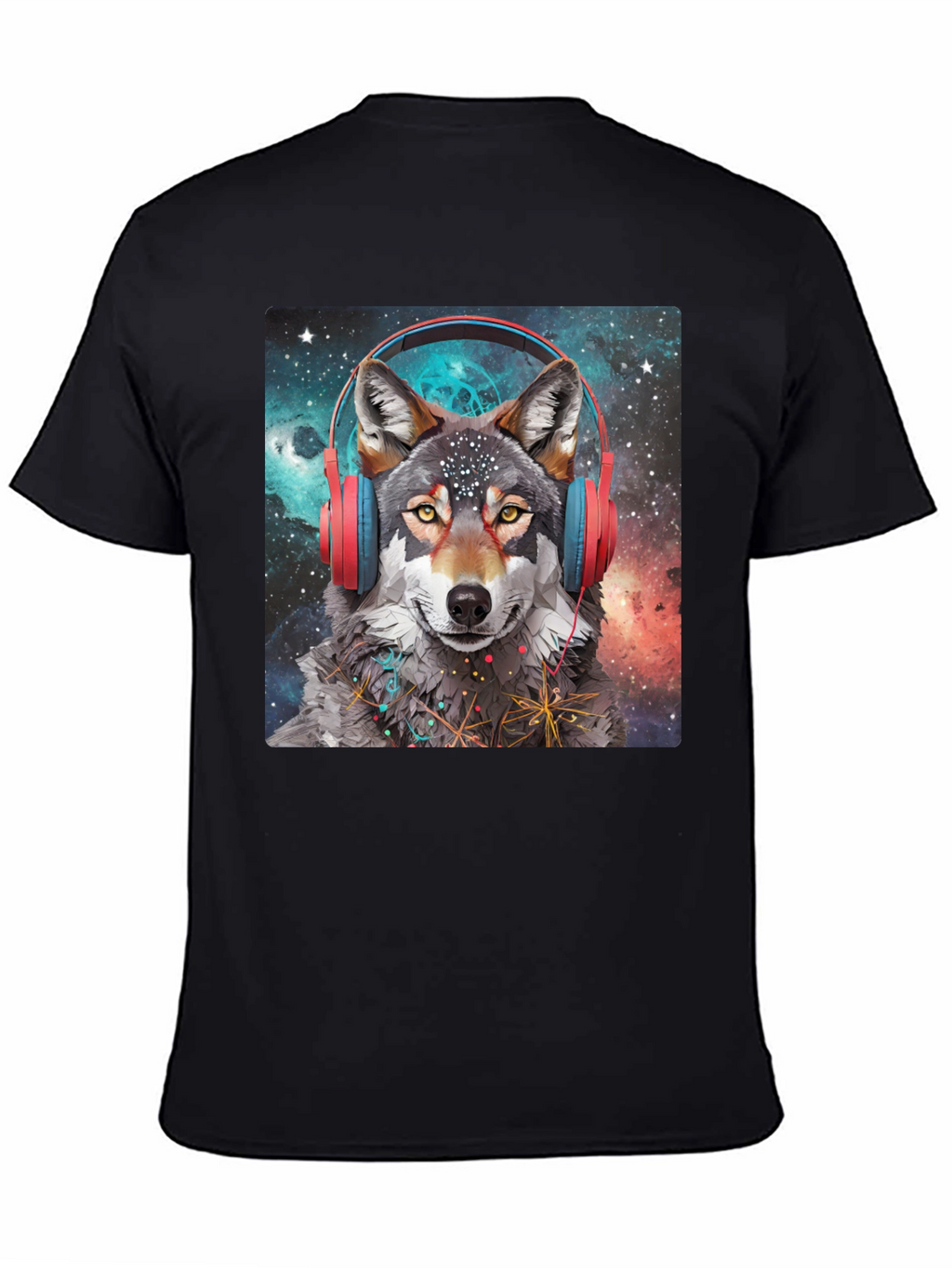 Wolf Headphones Galaxy T-Shirt
