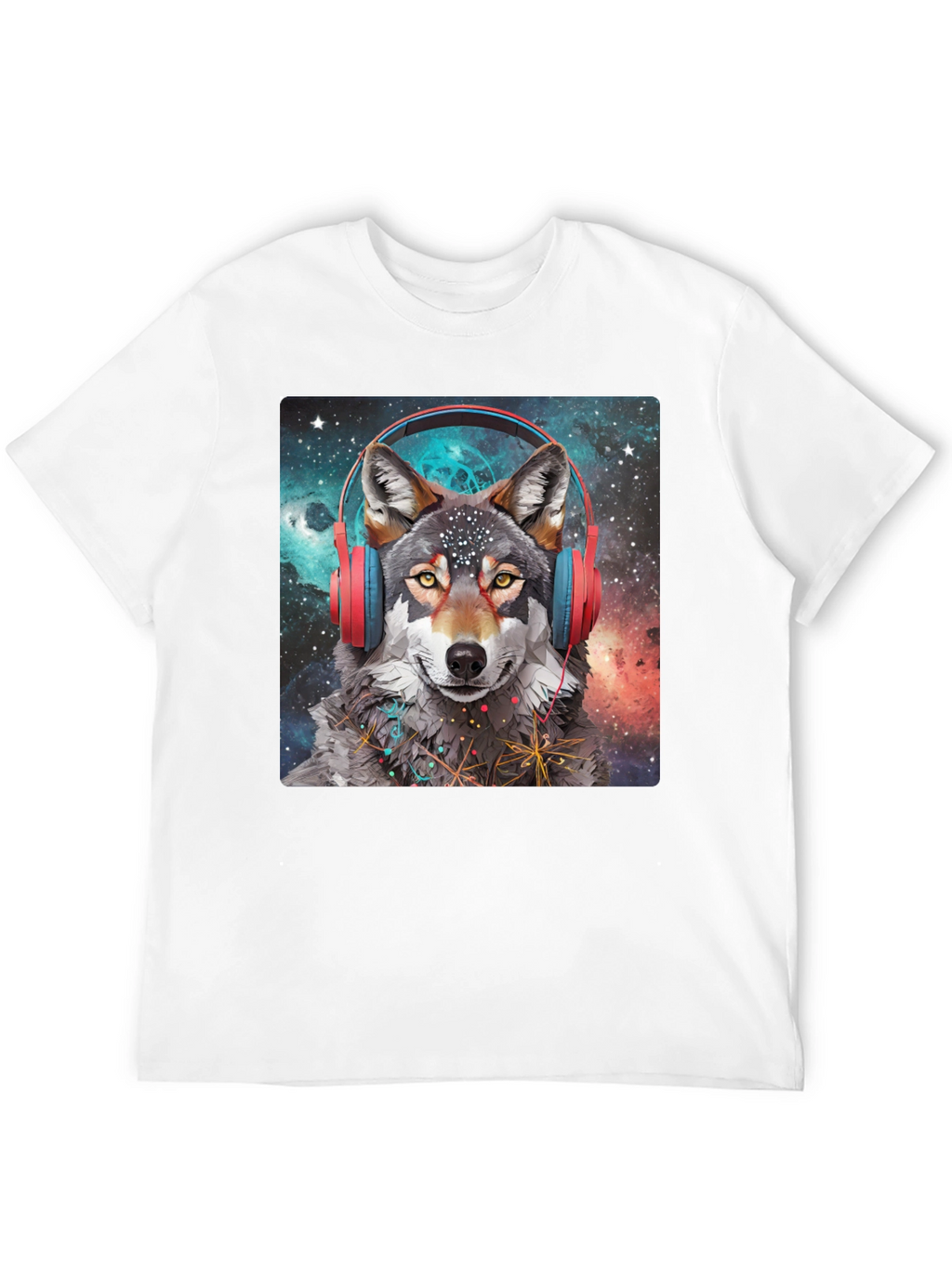Wolf Headphones Galaxy T-Shirt