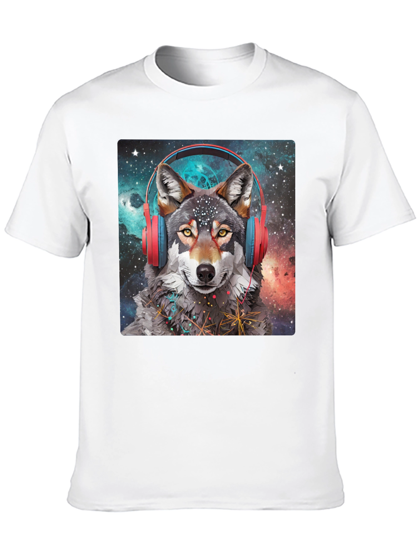 Wolf Headphones Galaxy T-Shirt