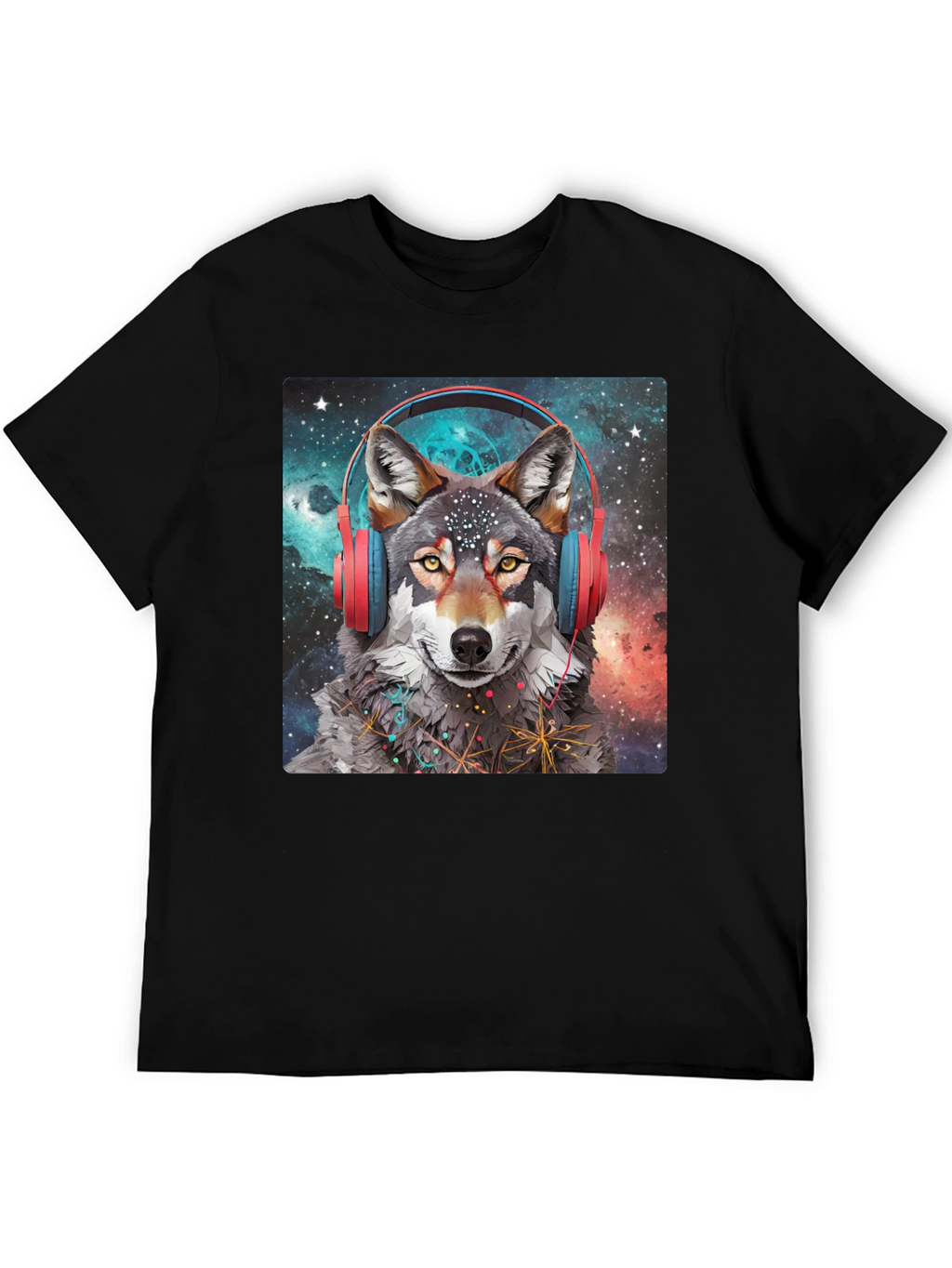 Wolf Headphones Galaxy T-Shirt