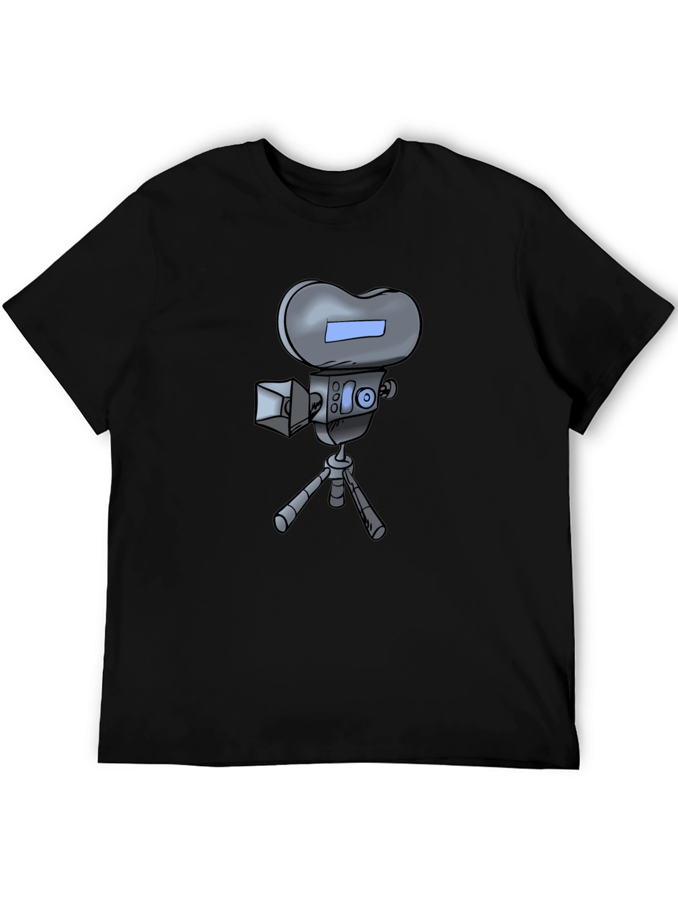 Retro Cartoon Camera T-Shirt - Black