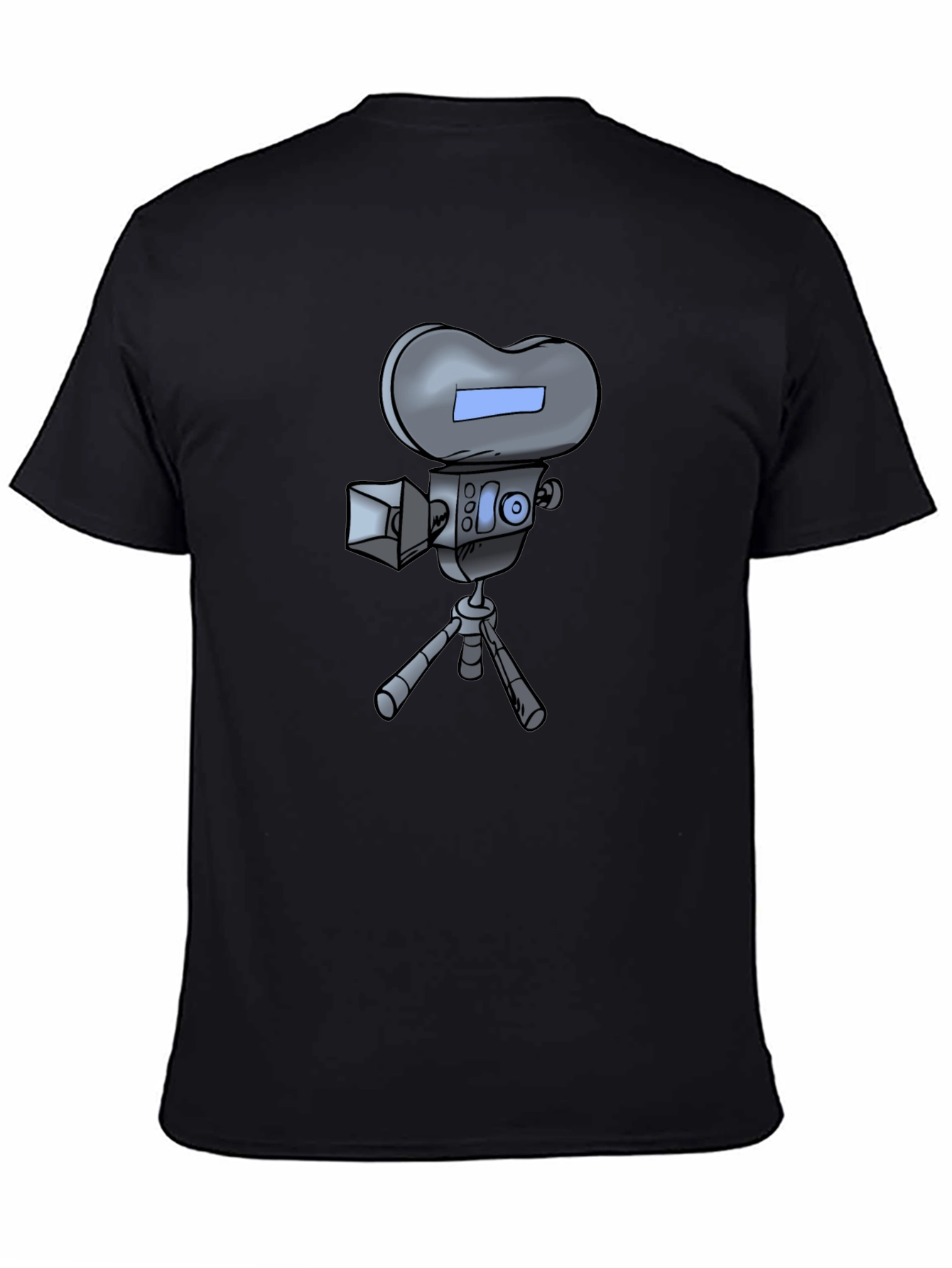 Retro Cartoon Camera T-Shirt - Black