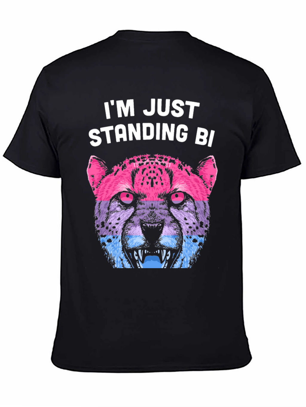 Bisexual Pride Leopard T-Shirt - Im Just Standing Bi