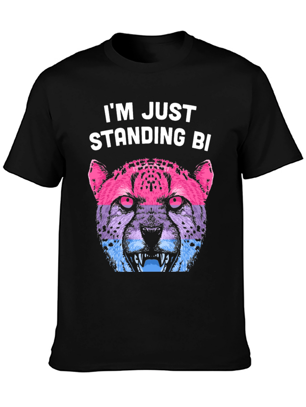 Bisexual Pride Leopard T-Shirt - Im Just Standing Bi