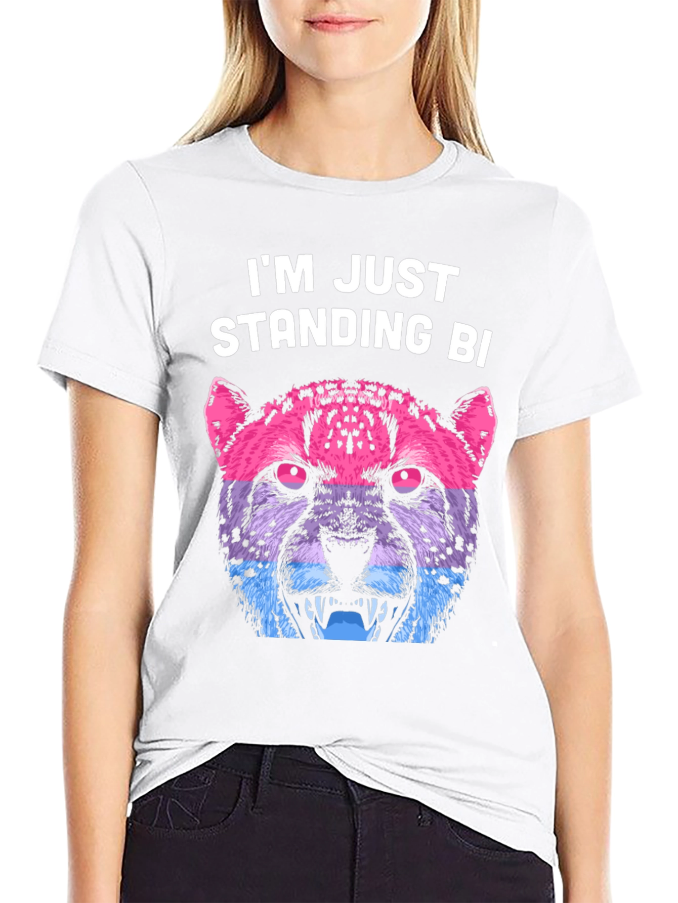 Bisexual Pride Leopard T-Shirt - Im Just Standing Bi