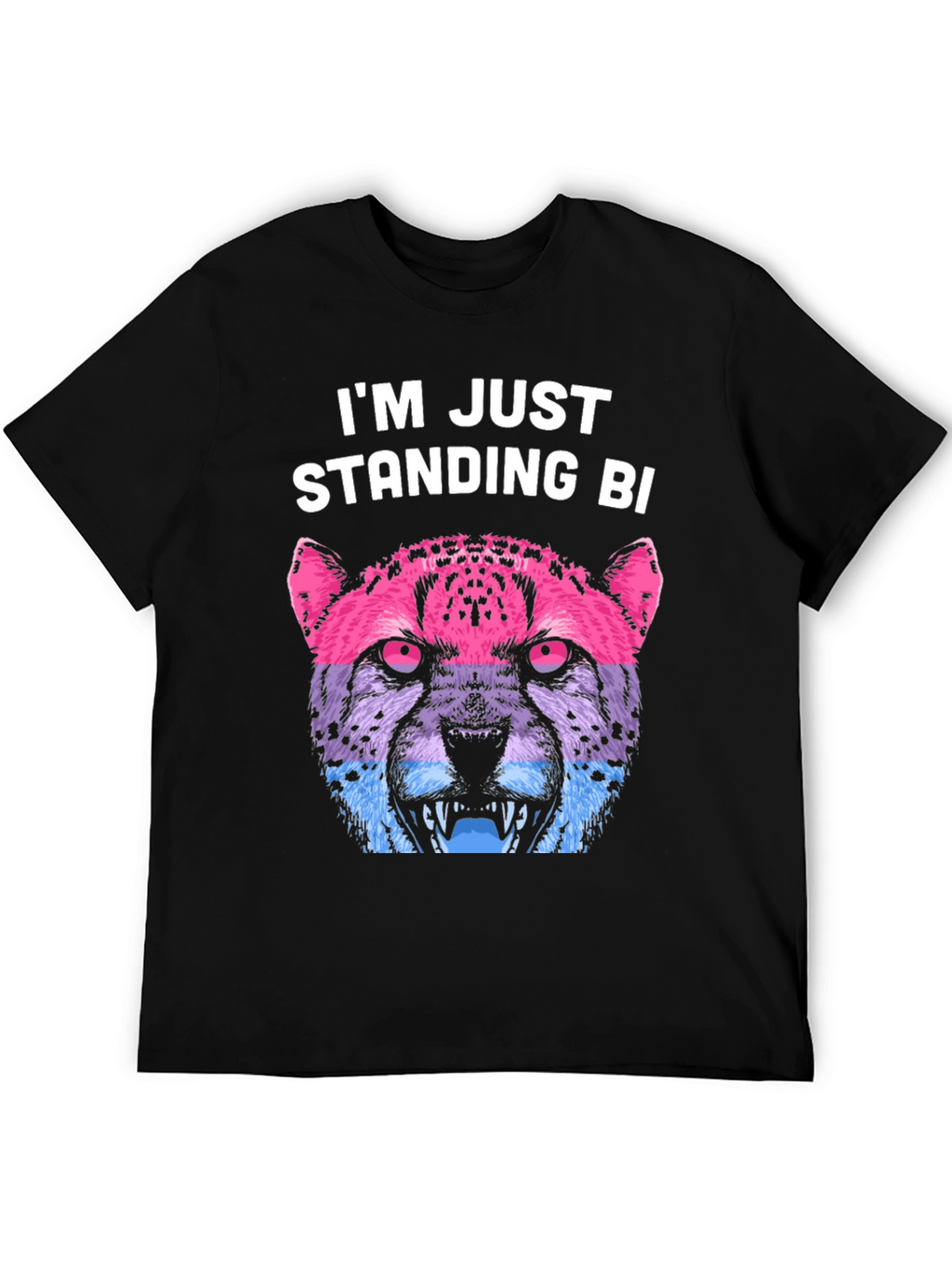 Bisexual Pride Leopard T-Shirt - Im Just Standing Bi