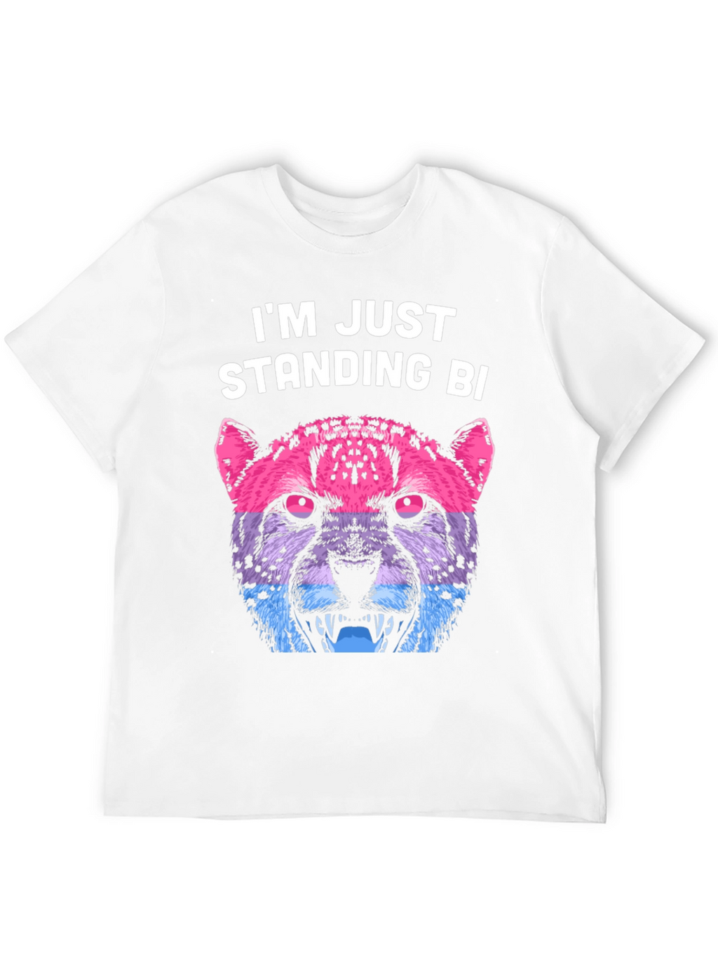 Bisexual Pride Leopard T-Shirt - Im Just Standing Bi