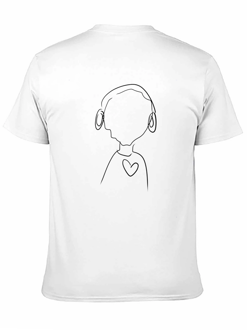 Minimalist Line Art Graphic Tee - Black