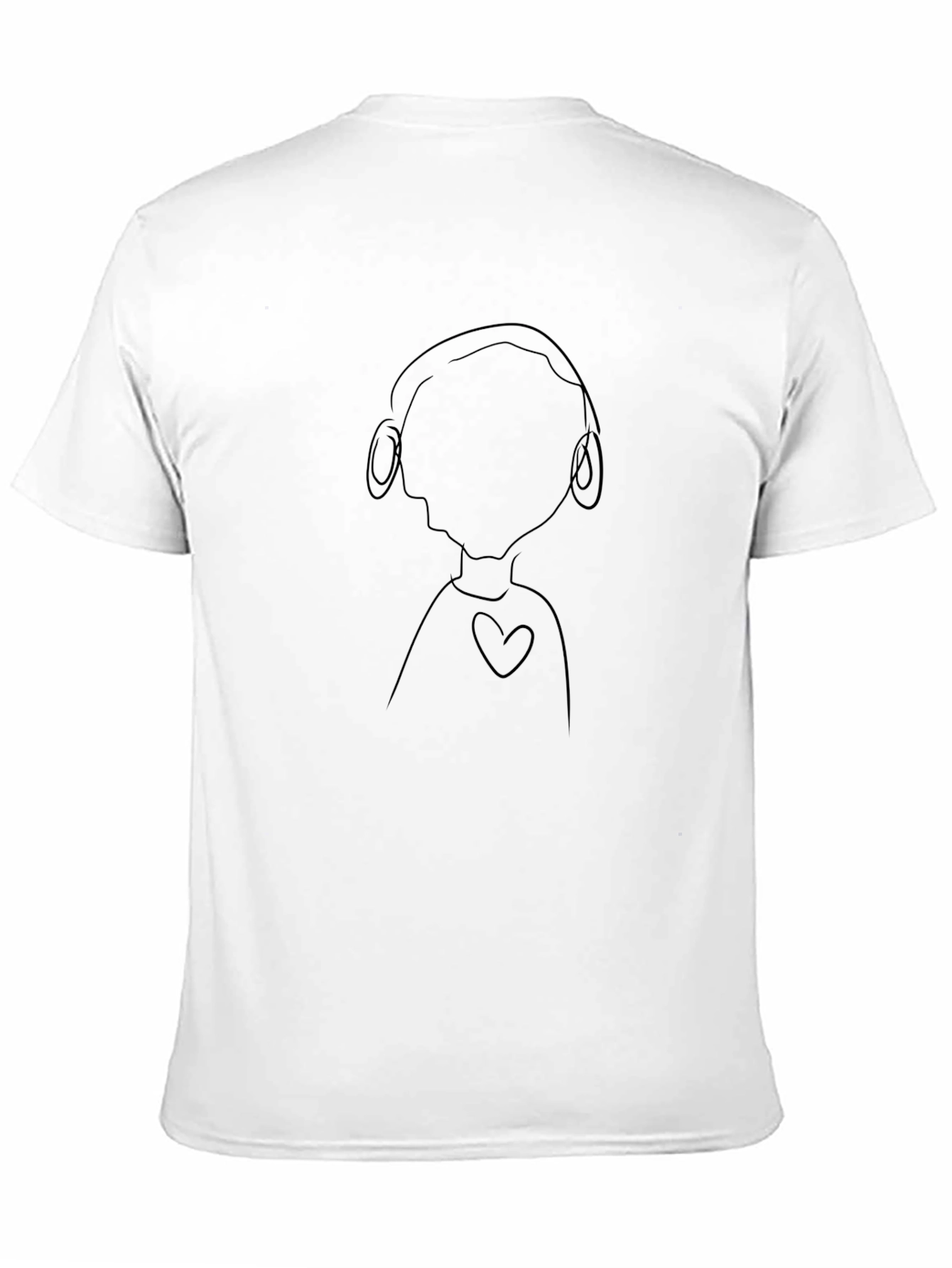 Minimalist Line Art Graphic Tee - Black