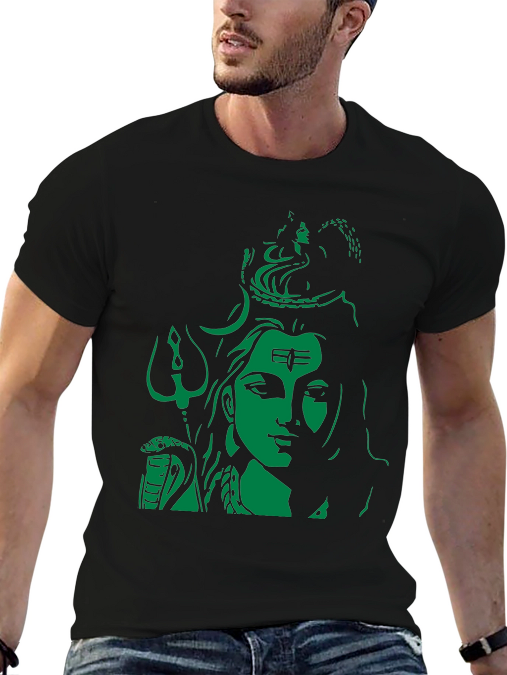 Lord Shiva Graphic Print Black T-Shirt