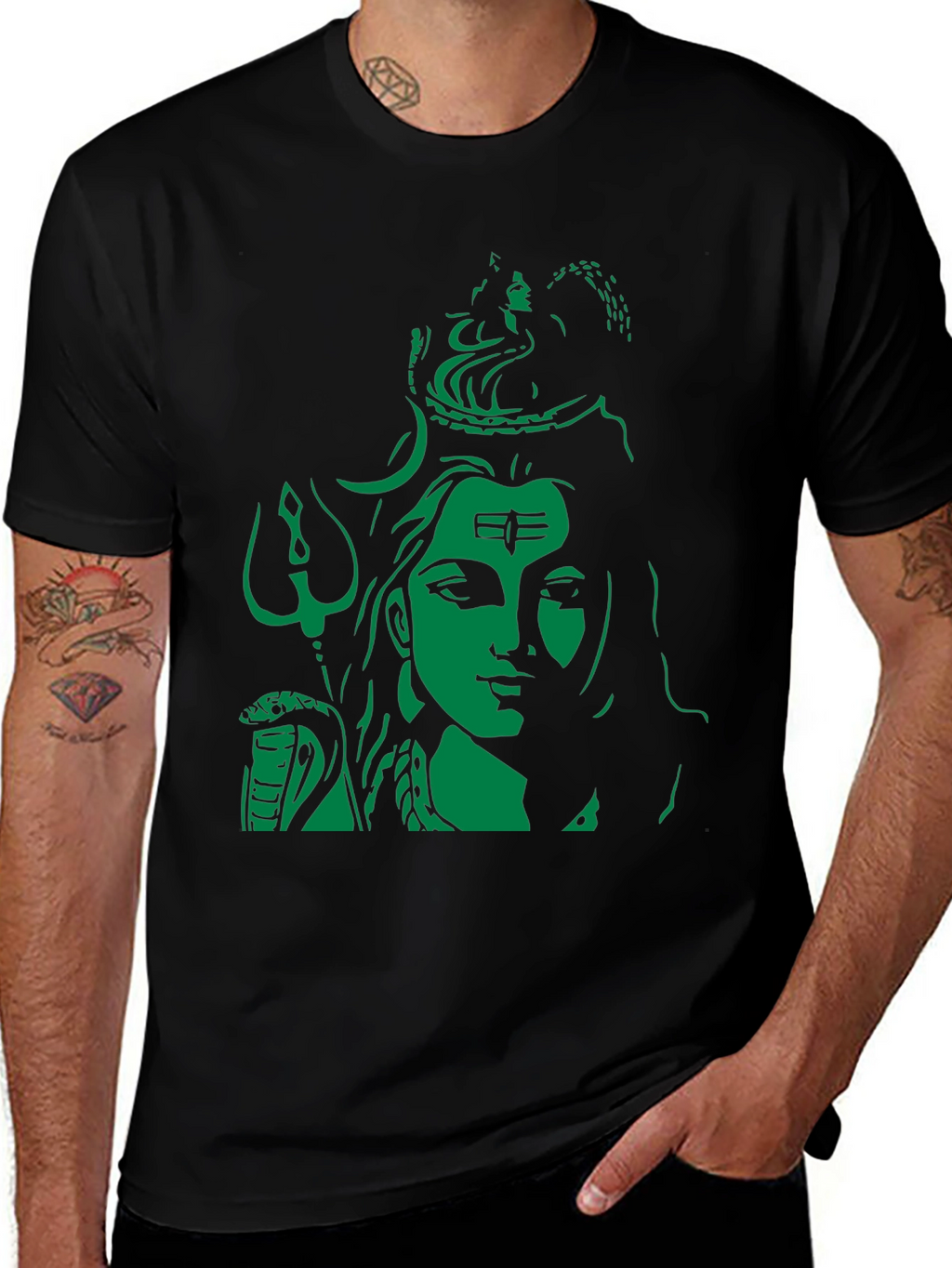 Lord Shiva Graphic Print Black T-Shirt