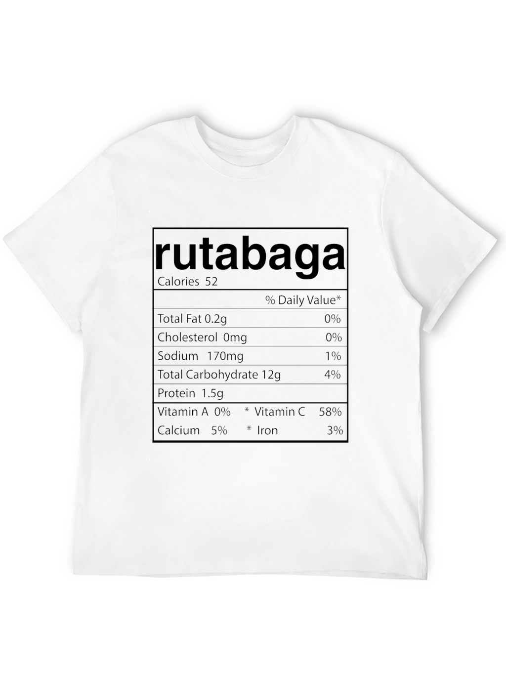 Rutabaga Nutrition Facts Mens Black T-Shirt
