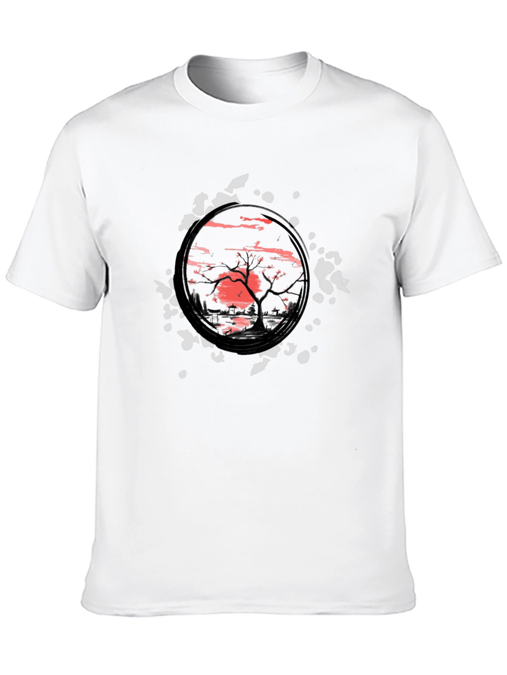 Sunset Tree Graphic Black T-Shirt