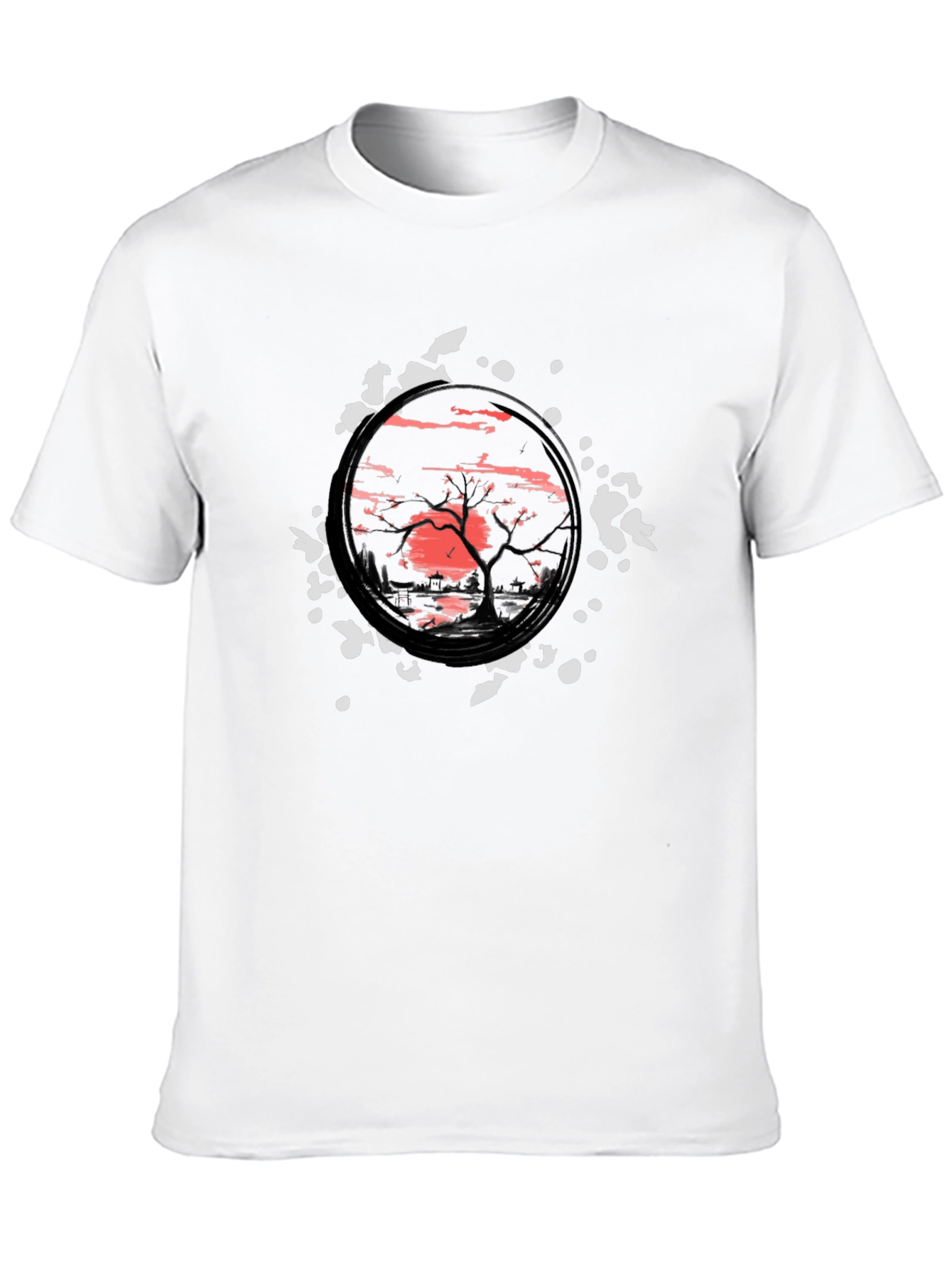 Sunset Tree Graphic Black T-Shirt