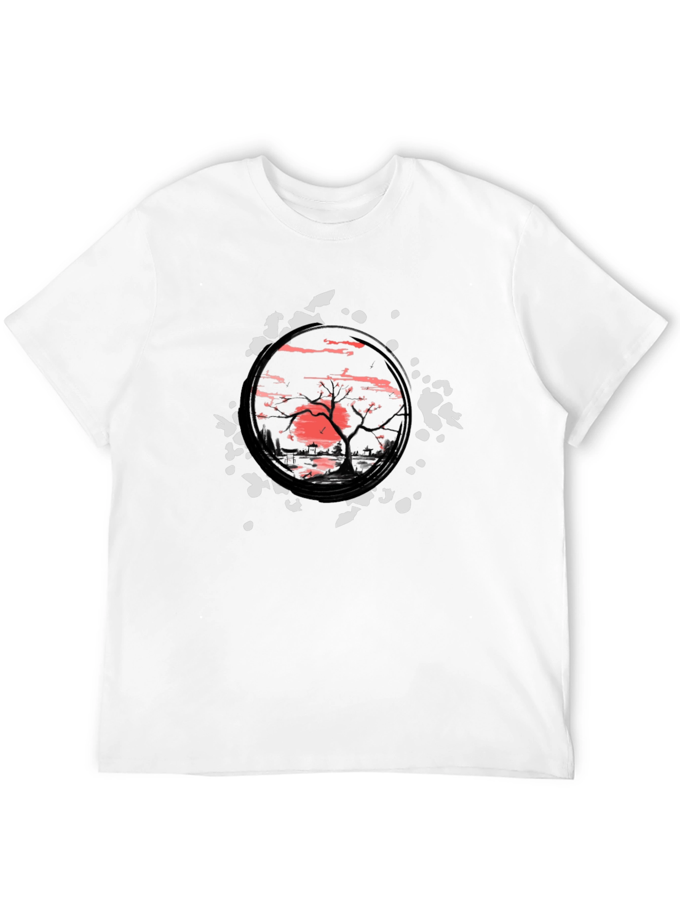 Sunset Tree Graphic Black T-Shirt