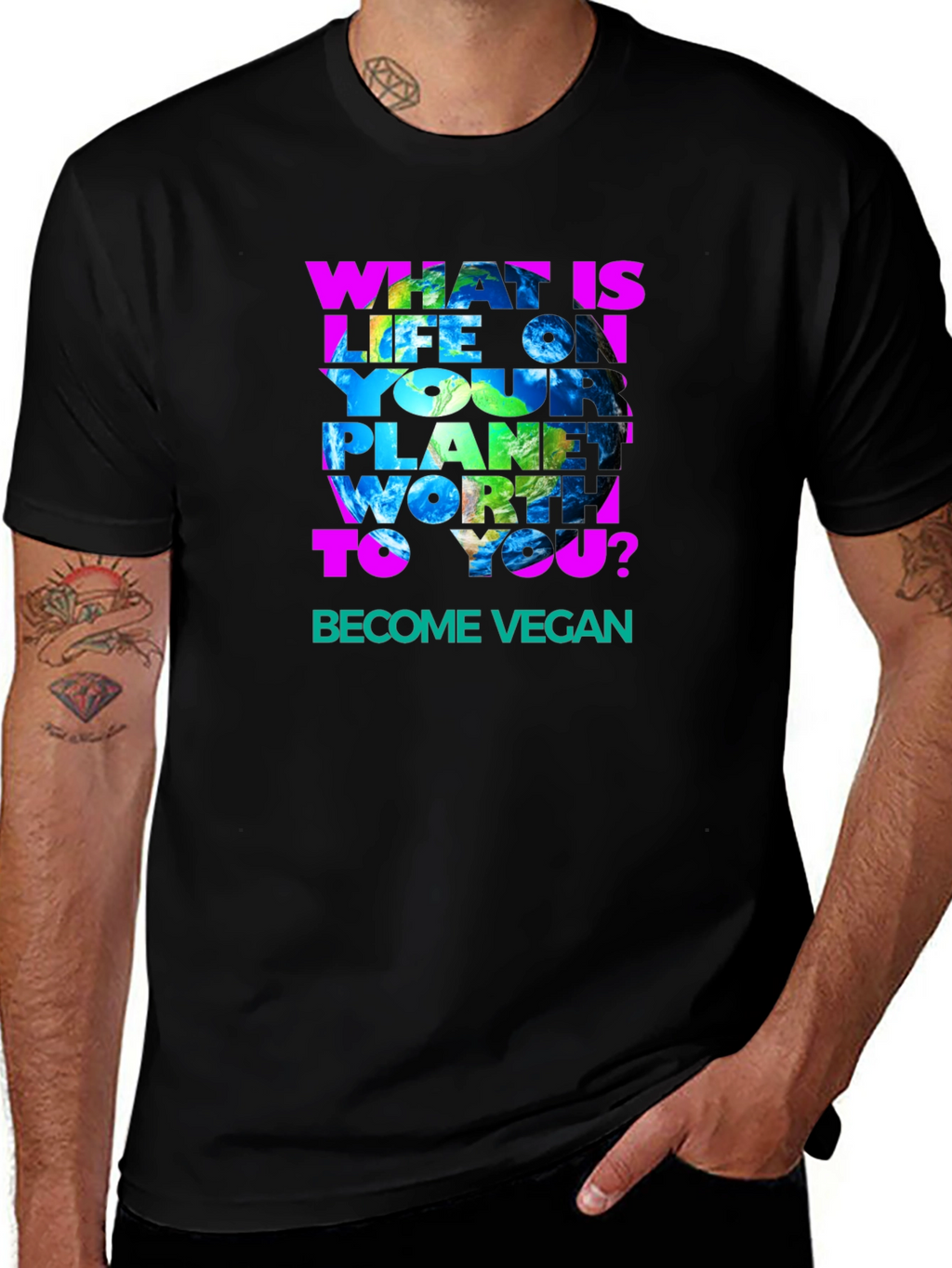 Vegan Earth Graphic T-Shirt