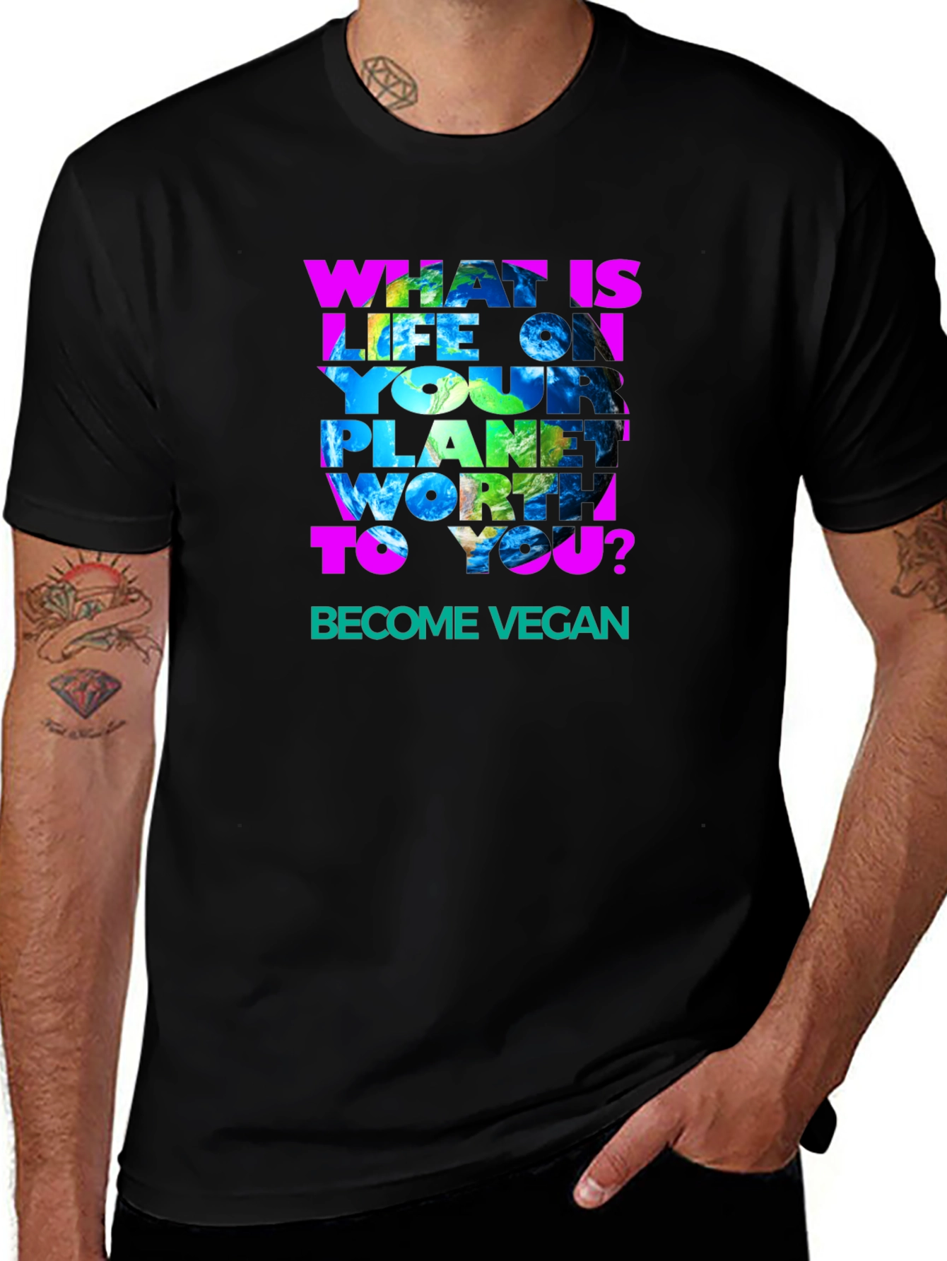 Vegan Earth Graphic T-Shirt