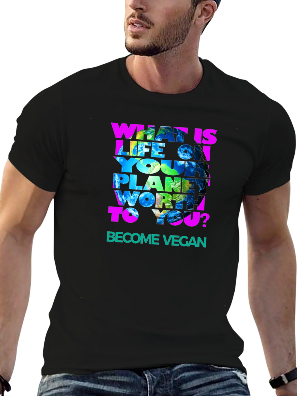 Vegan Earth Graphic T-Shirt