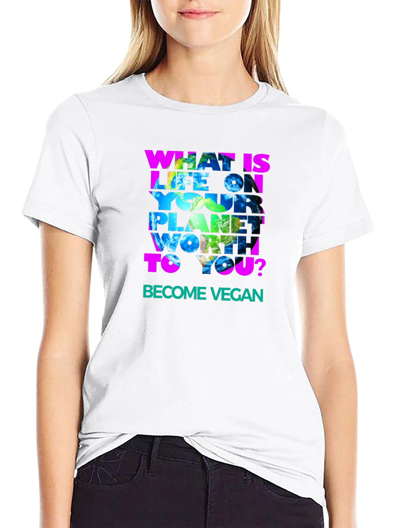 Vegan Earth Graphic T-Shirt