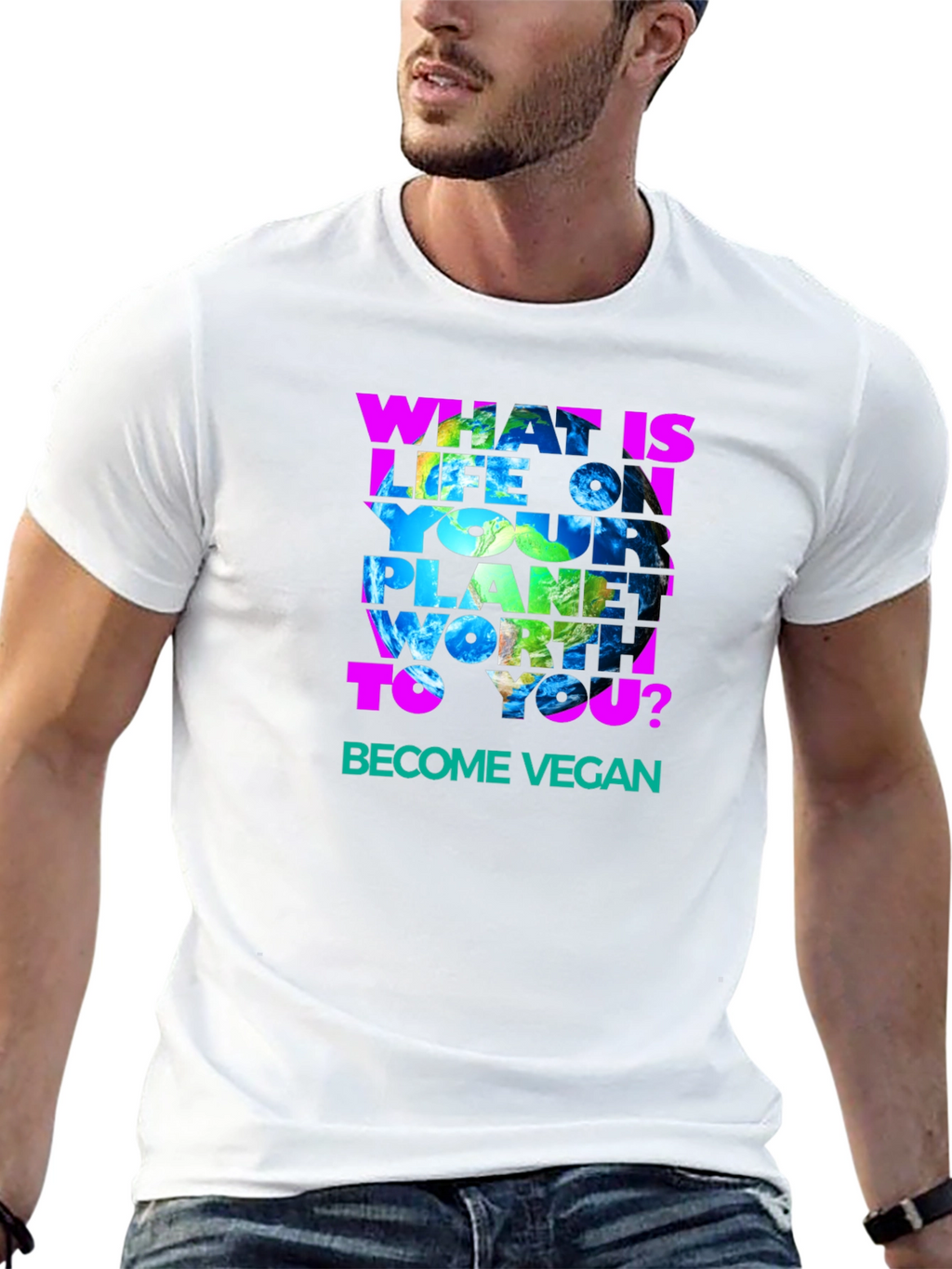 Vegan Earth Graphic T-Shirt