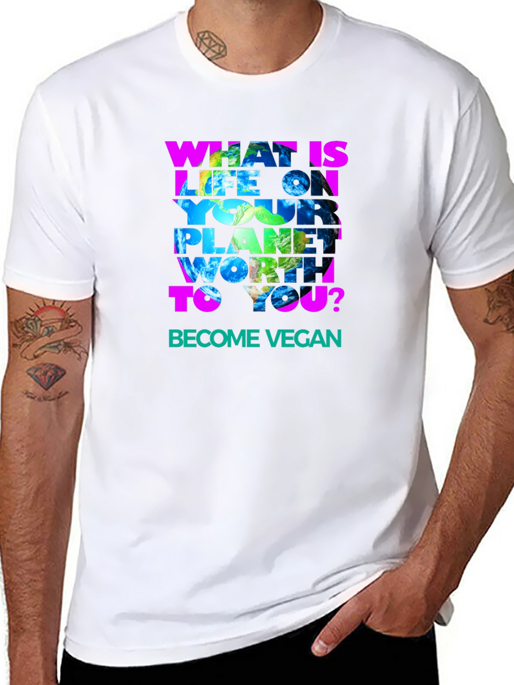 Vegan Earth Graphic T-Shirt