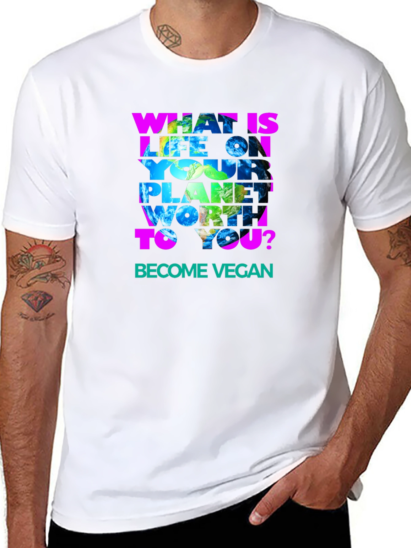 Vegan Earth Graphic T-Shirt