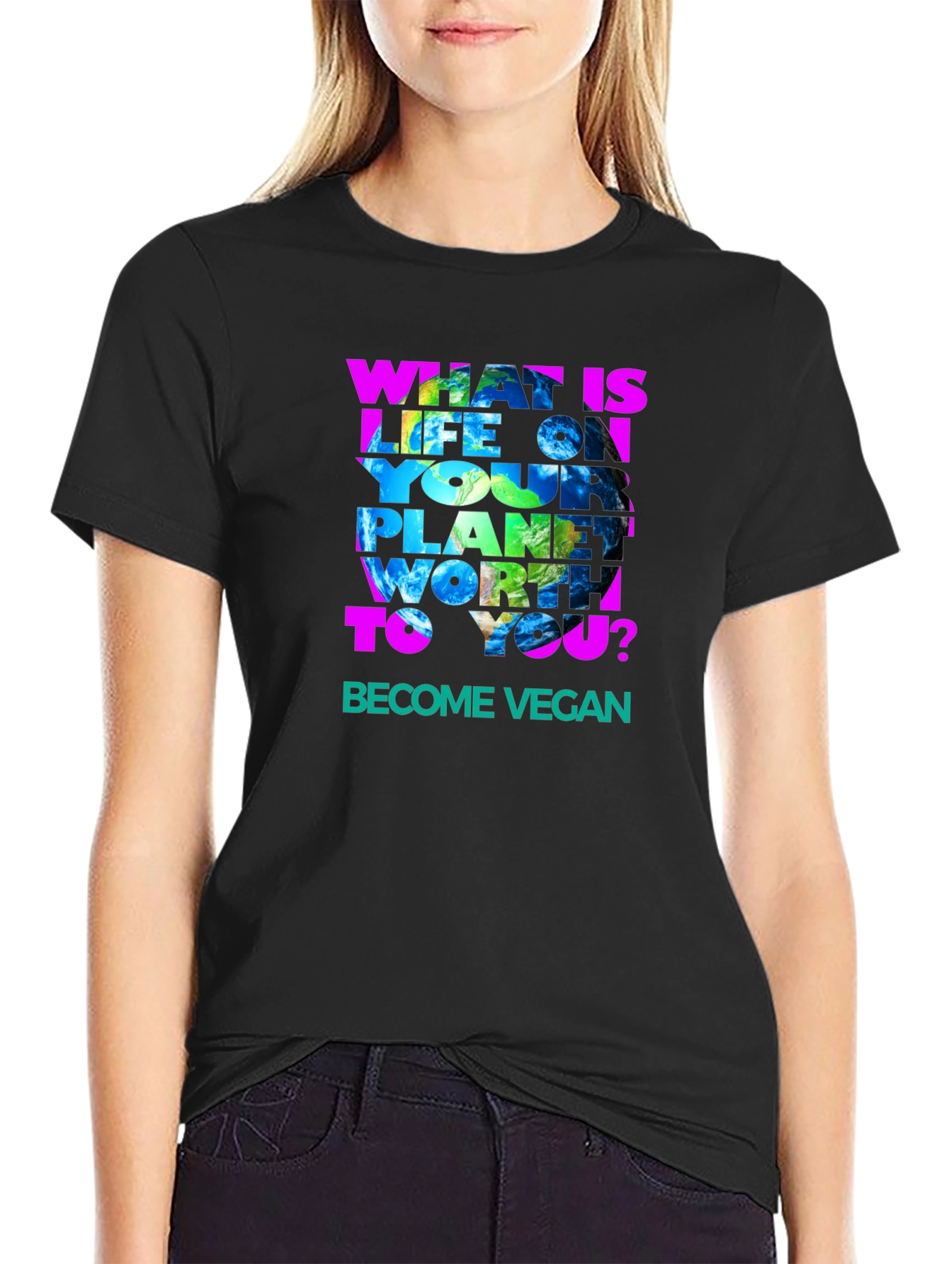 Vegan Earth Graphic T-Shirt