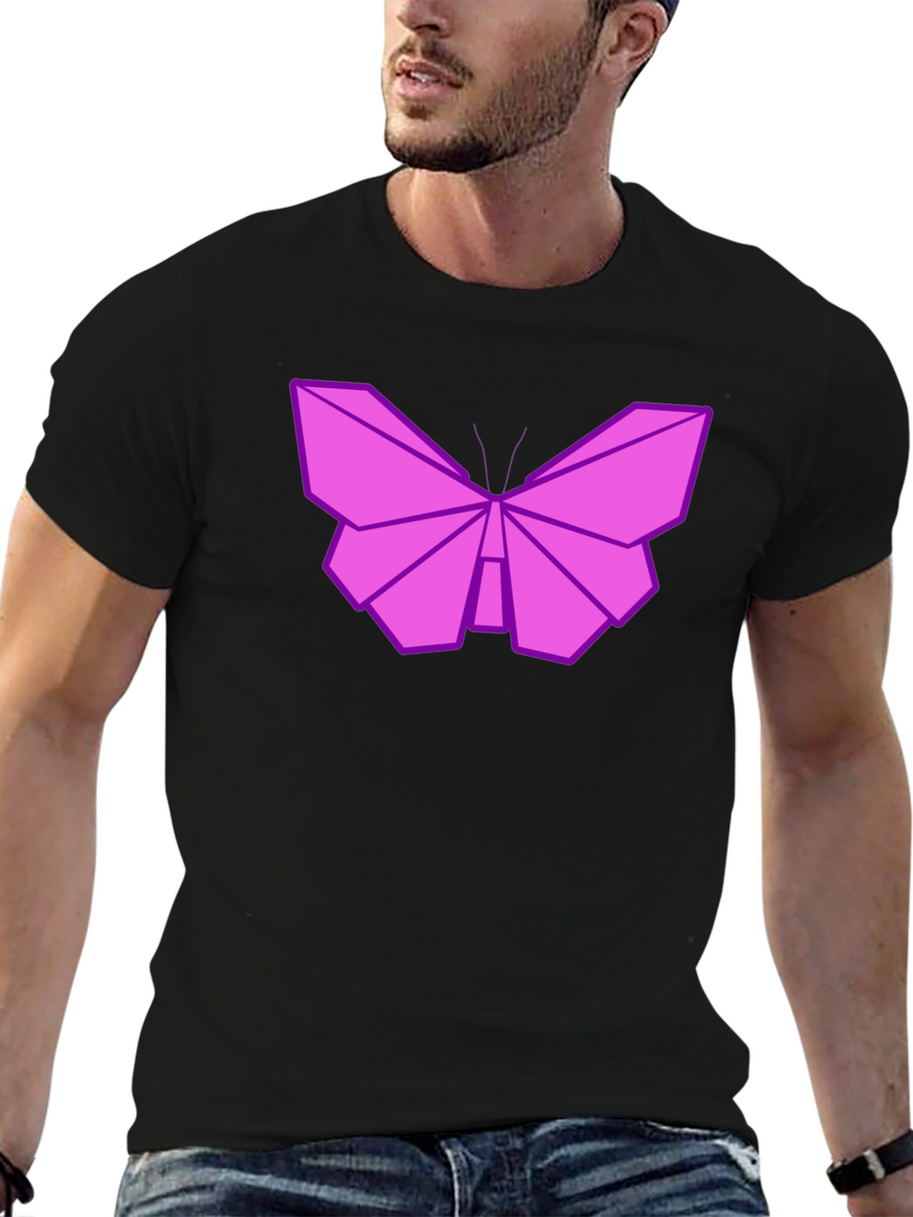 Origami Butterfly Graphic T-Shirt - Unique Design