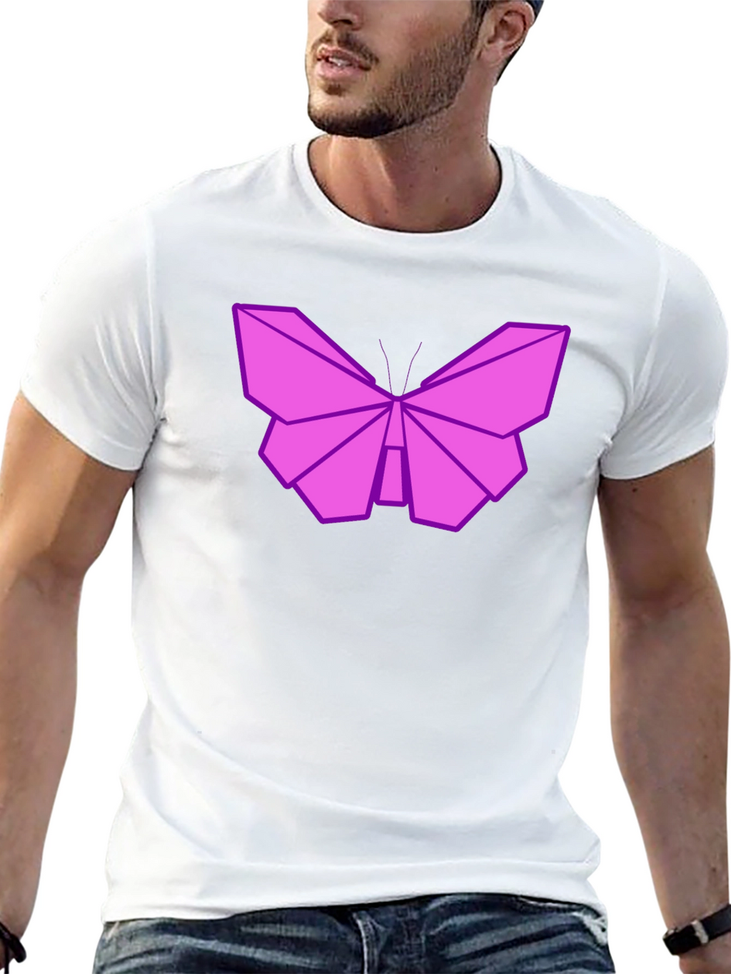 Origami Butterfly Graphic T-Shirt - Unique Design