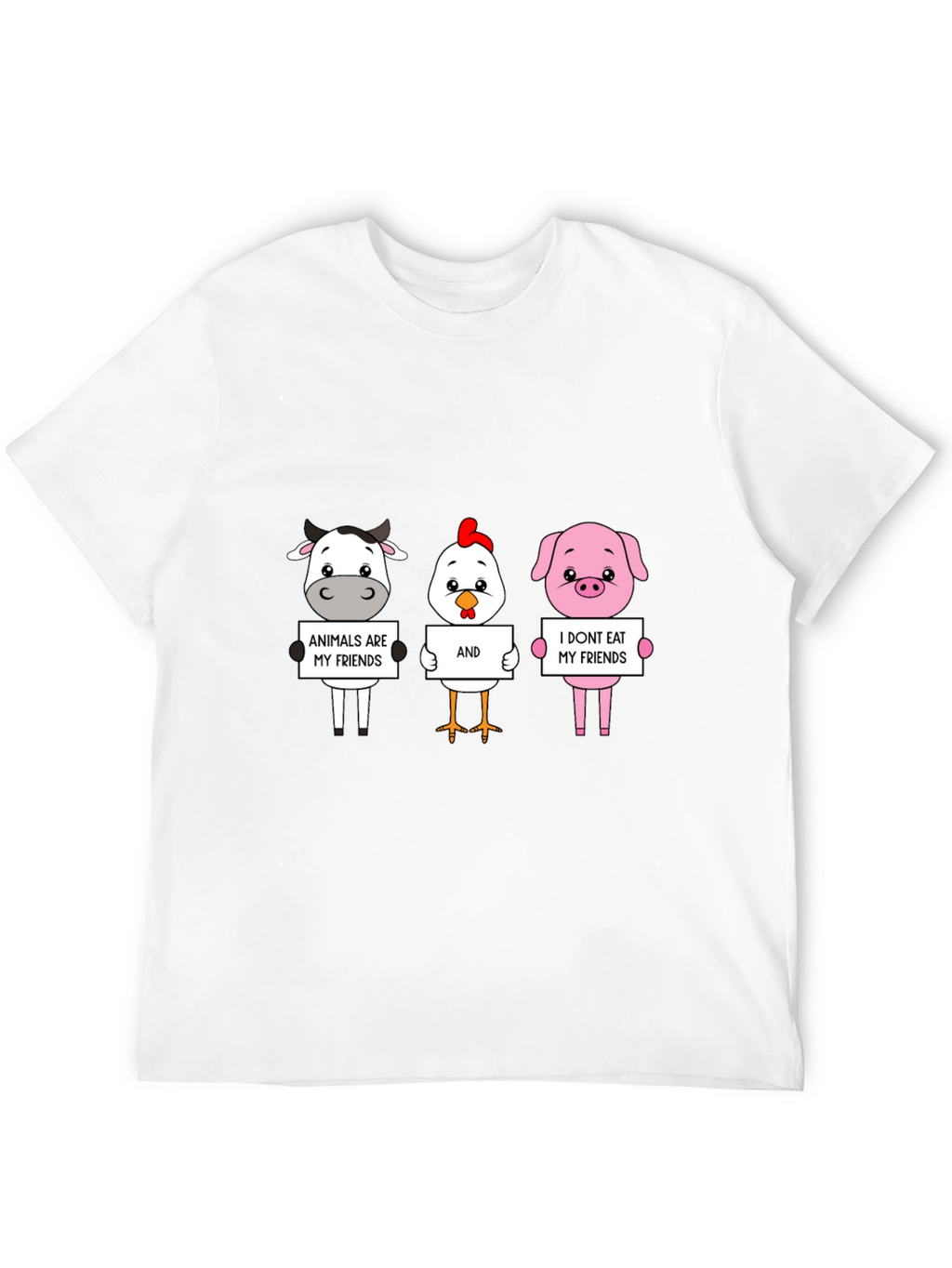 Vegan Animal Friends Graphic T-Shirt