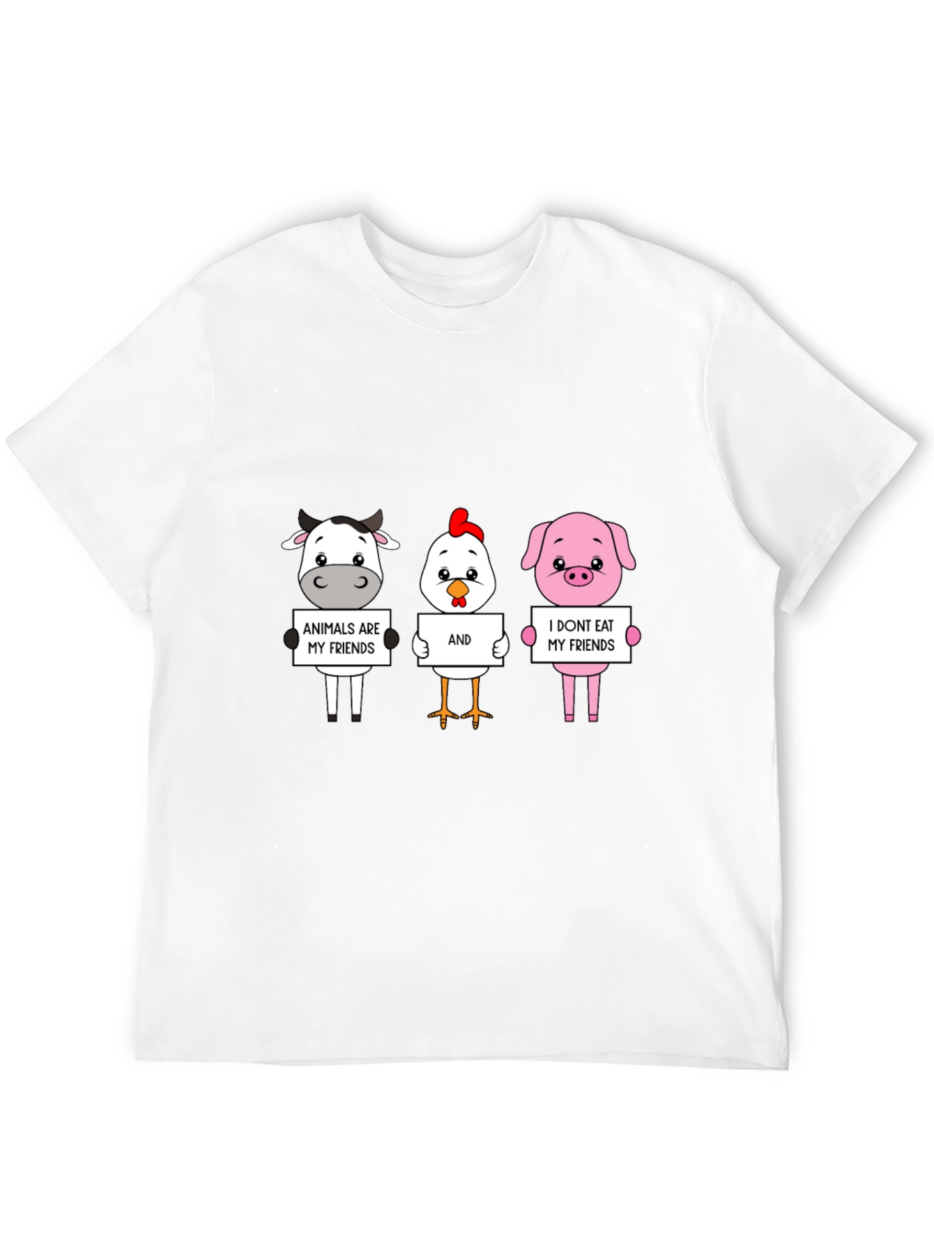 Vegan Animal Friends Graphic T-Shirt
