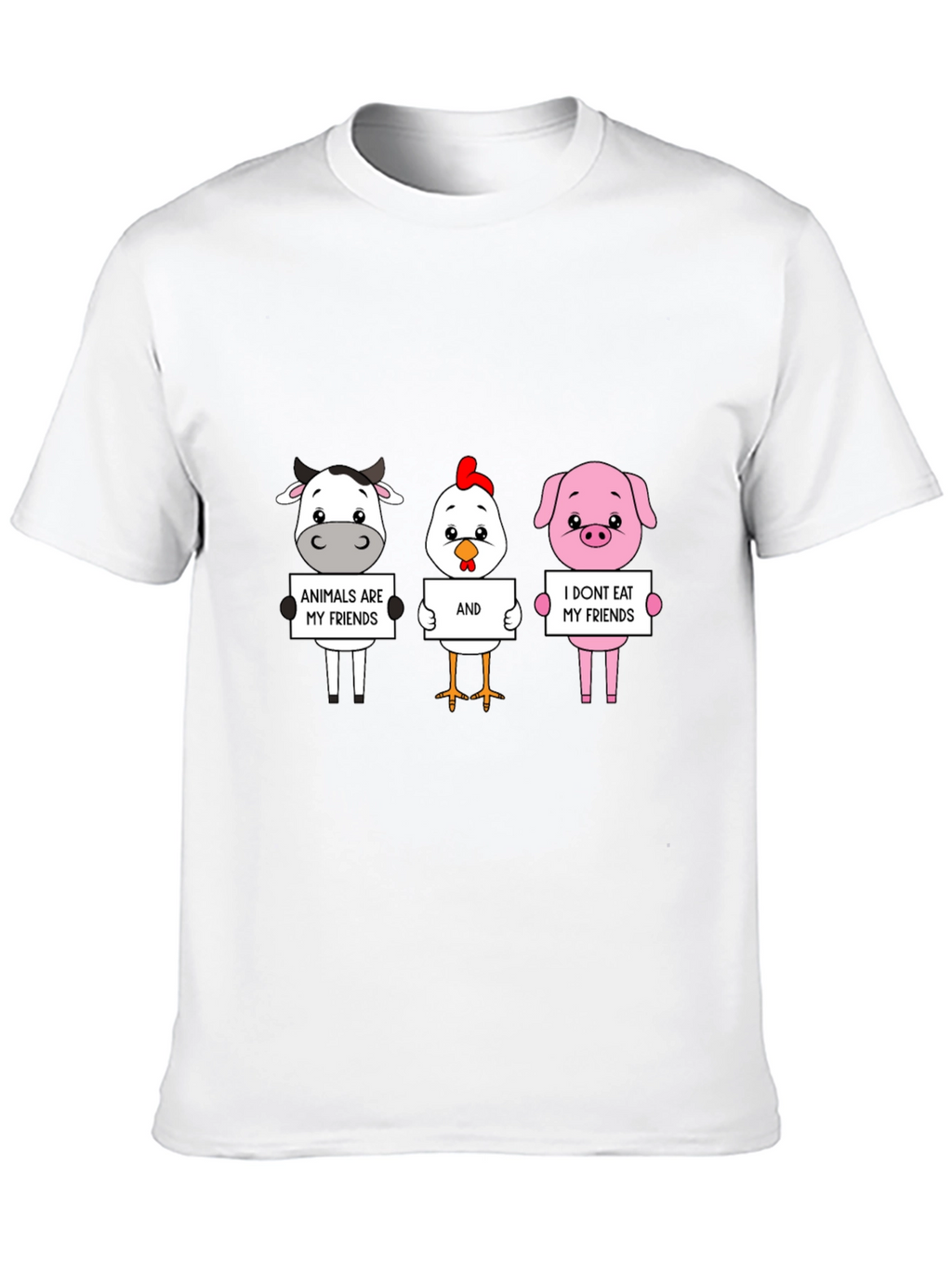 Vegan Animal Friends Graphic T-Shirt