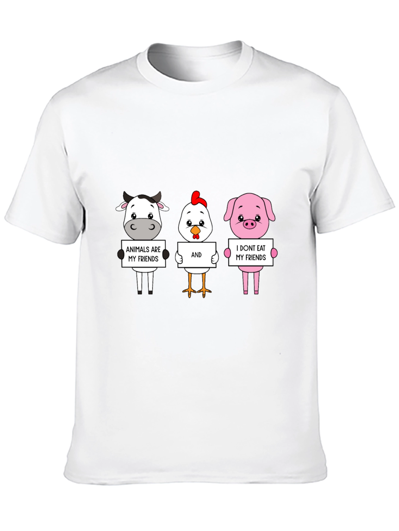 Vegan Animal Friends Graphic T-Shirt